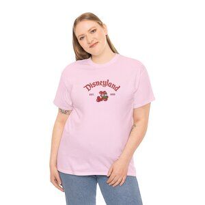 💗 Pink Disneyland T-Shirt – Cherry Graphic – Brand New – M/L